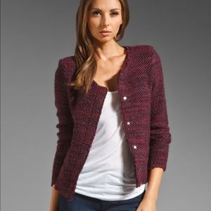 Iro Burgundy SHENA tweed jacket size 2